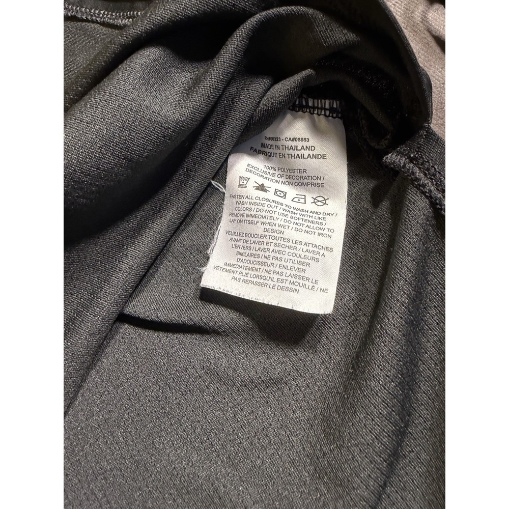 Nike Dri-FIT Running 1/4 Zip Pullover Top Women M Black Multi Swoosh Sleeve - Picture 4 of 5